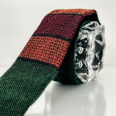 Vintage Wool Tie | Hand Loomed Color Block | Tewa of Albuquerque Tie | Skinny Tie | 2” Width 