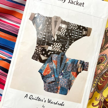 Quilt Jacket Sewing Pattern, Reversible, 2-Lengths, Batwing, Patchwork, Slouch Style, Factory Folded, Complete with Instructions, Vintage 