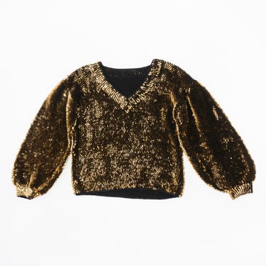 Vintage Metallic Sequin Sweater