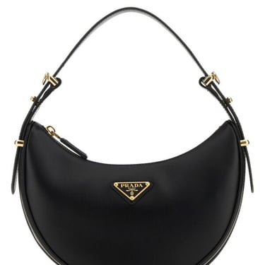 Prada Women Black Leather Arquã¨ Handbag