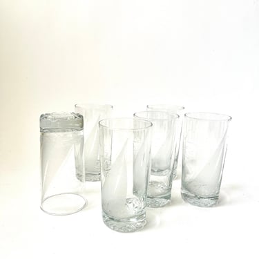 70s Canadian Vintage Sailboat/Lakehouse Cocktail/Barware Glasses 