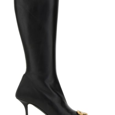 Balenciaga Woman Black Nappa Leather Squared Knife Bb Boots