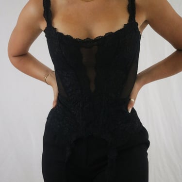 Vintage 90’s Victoria’s Secret Black Lace Corset - Small 