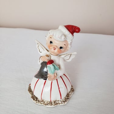 Vintage 1950's Angel Figure / 60s Christmas Kitch Knick Knack Ceramic 