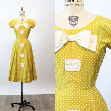 1950s POLKA DOT fit and flare dress medium | new spring summer 