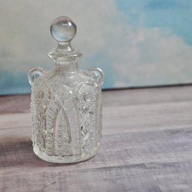 Antique Miniature Perfume Cologne Bottle EAPG Cambridge Glass Co #2667 4" Tall Holds 4 Oz Toy  Salesman Sample  VERY RARE Collectible 