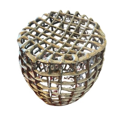 Silver Woven Stool