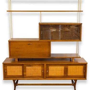 Mid Century Modern Paul McCobb Style 2 Piece Wall Unit by James Philips 