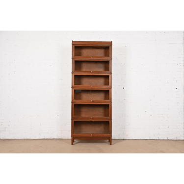 Arts & Crafts Walnut Six-Stack Barrister Bookcase by Hale