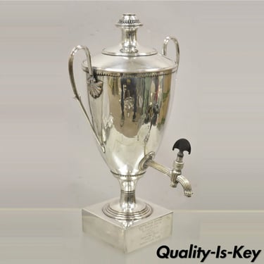 English Regency Trophy Cup Silver Plated Laurel Course Horse Race Award Samovar