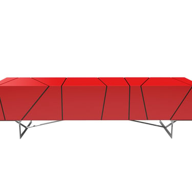 #1272 Ligne Roset &quot;Lines&quot; Sideboard in Red
