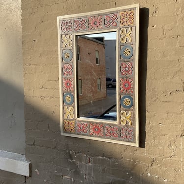 Painted Carved Mirror