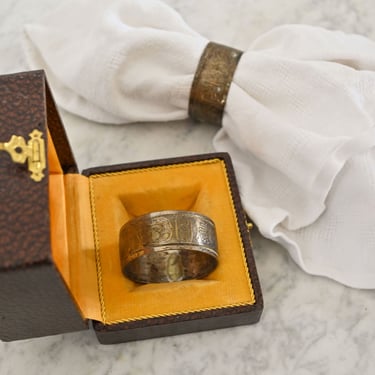 pair of boxed antique french napkin rings