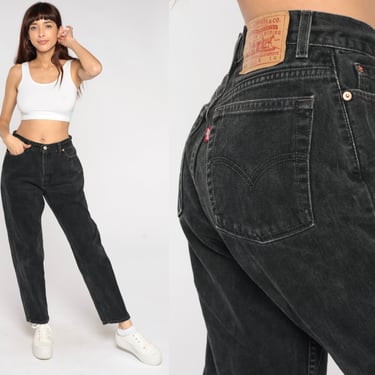 Black Levi 550 Jeans 90s Mom Jeans High Waisted Levis Denim Shop Exile Tucson AZ