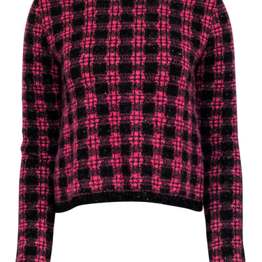 Prada - Pink &amp; Black Plaid Knit Sweater Sz 6