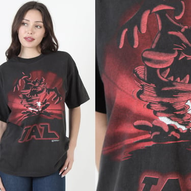 Taz Tornado Looney Tunes T Shirt / Tasmanian Devil Cartoon Character Graphic Tee / 1995 Warner Bros Shirt Large 