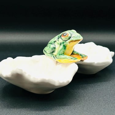 3D Vintage Frog Two Side Trinket Dish -Made in Italy by LeChalet