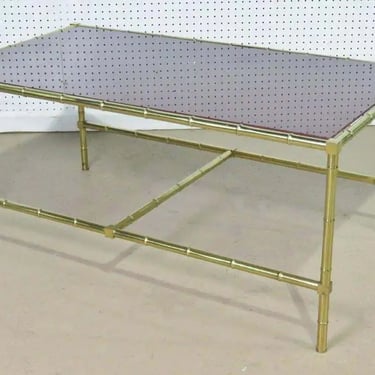 Stunning Maison Bagues Style Coffee Cocktail Table Faux Bamboo Brass C1950