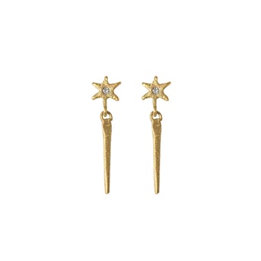 14k Starcicle Drop Stud Earrings