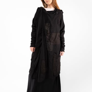 Accra Patched Draped Front Jersey Coat
