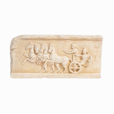Plaster Relief Wall Sculpture Greek Mythology Chariot 
