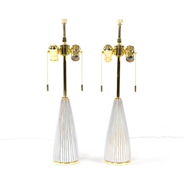 Pair of Ceramic Table Lamps from Italy