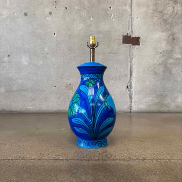 Raymor Blue Ceramic Lamp - Italy Circa 1960