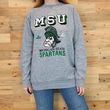 70's Michigan State University MSU Spartans Pullover Raglan Sweatshirt 