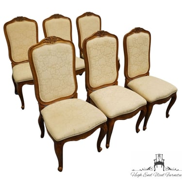 Set of 6 WHITE OF MEBANE Country French Provincial Upholstered Dining Side Chairs 