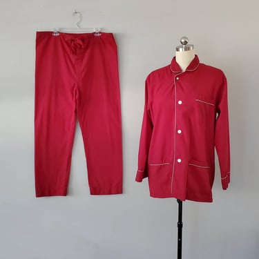 1980s 2pc Men's Christian Dior La Connaisseur Pajama Set - Pants and Top - 80s Loungewear 80's Sleepwear Men's Vintage Size Large 