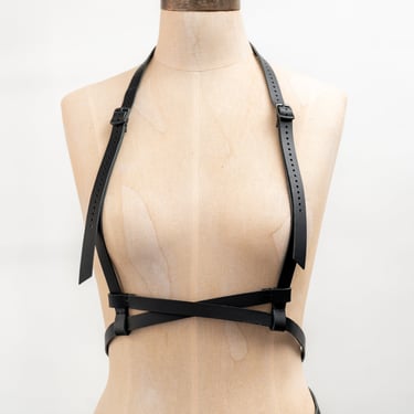 Black Leather Criss Cross Harness