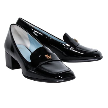 Frances Valentine - Black Patent Leather Heeled Loafer Sz 7.5