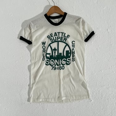 Vintage Seattle SuperSonics "1979 World Champs" Ringer T-Shirt Sz. M