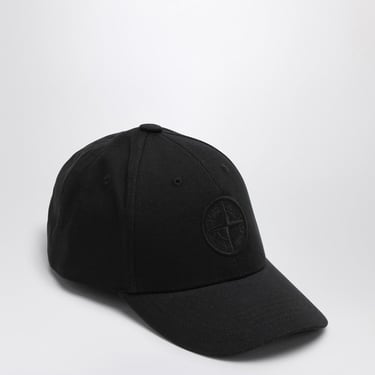 Stone Island Black Baseball Cap With Logo Men