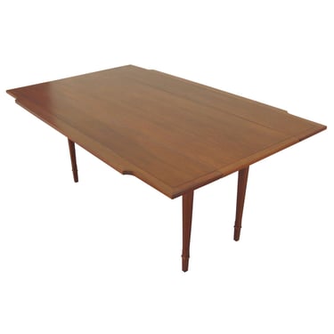 DREXEL HERITAGE 1960’s PROFILE WALNUT DINING TABLE BY JOHN VAN KOERT DINING CHAIRS AVAILABLE
