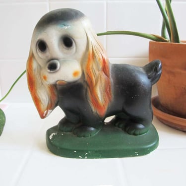 Vintage Chalkware Hound Dog Puppy - Sad Puppy Dog Long Ears Figurine - Gift For Dog Lover 