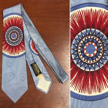 Vintage 1950’s Necktie, Atomic Print, 1950’s Tie, “Penny’s Towncraft”, Rockabilly Tie, Swing Tie, Vintage Tie 