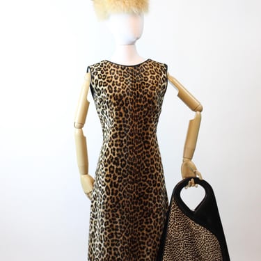 1960s STRUCTURED trapezoid leopard handbag PURSE | new fall winter 