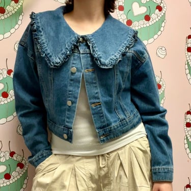 Sweet Rain Collared Denim Jacket