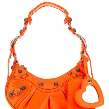 Balenciaga Woman Fluo Orange Nappa Leather Le Cagole Xs Shoulder Bag