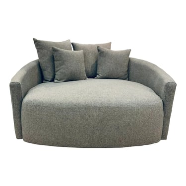 Modern Extra Large Gray Tweed Lounge Chair
