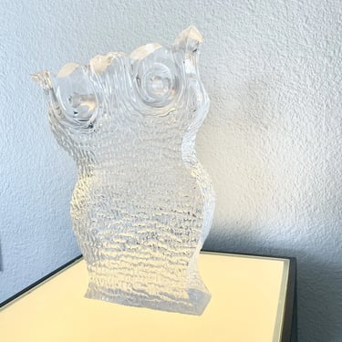 Mid Century Vintage Acrylic / Lucite Owl Figurine Sculpture MCM Pop Art Guzzini