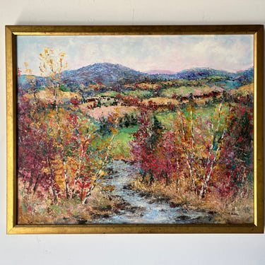 Allison Kibbe Expressionist Landscape Oil Painting, Framed 