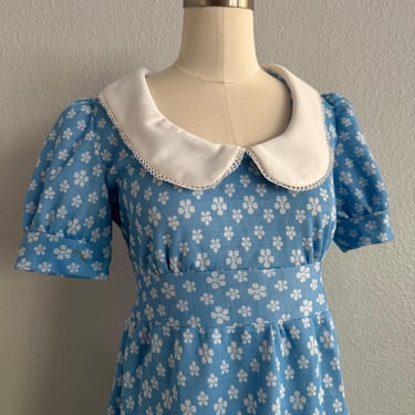 70s Baby Blue Pleated Dress / Bell Sleeves / Megan | Parasol