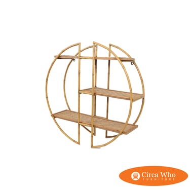 Small Rattan Circular Shelve