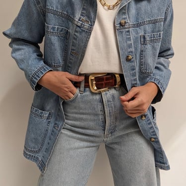 90s Light Wash Denim Chore Coat