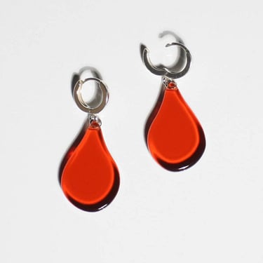 WOLL - Teardrop Earrings - Flame Red