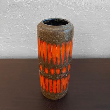 Fat Lava Cylinder Vase By Scheurich Keramik, West Germany