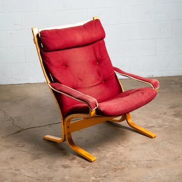 Mid Century Danish Modern Lounge Chair Red Tweed Ingmar Relling Westnofa Arm Mcm