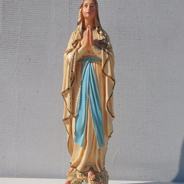 Antique Our Lady of Lourdes, Our Lady of Lourdes Statue, Antique Lourdes Madonna, Antique Religeus Statue, Europe, 1950 